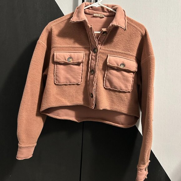 Altar'd State Jackets & Blazers - ALTAR'D State Oversized Cropped Fleece Shacket Women's Size XS